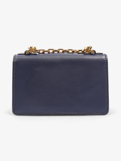 Christian Dior J'Adior Flap Chain Bag Navy Blue Calfskin Leather Mini