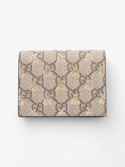 Gucci Card Case Wallet GG Supreme Bee Coated Canvas