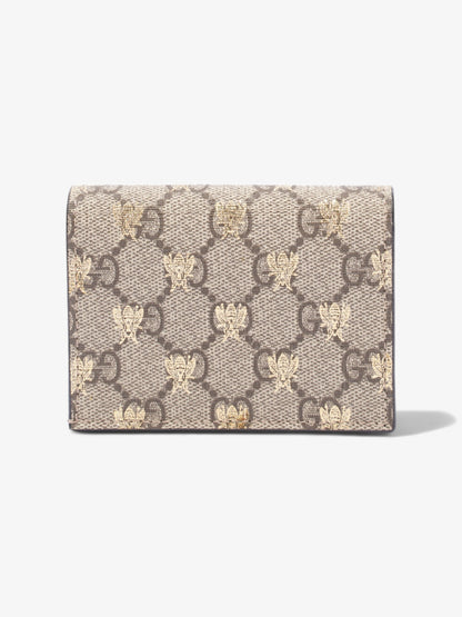 Gucci Card Case Wallet GG Supreme Bee Coated Canvas