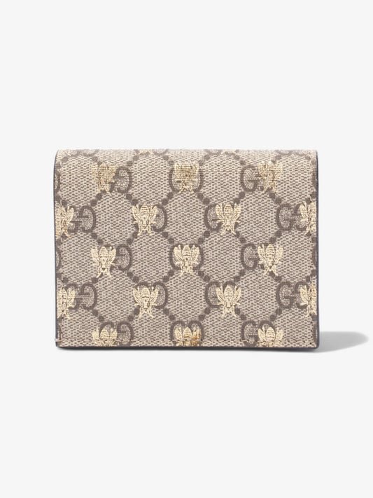Gucci Card Case Wallet GG Supreme Bee Coated Canvas