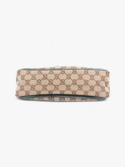 Gucci Abbey D Ring Beige And Ebony GG Supreme / Green Canvas