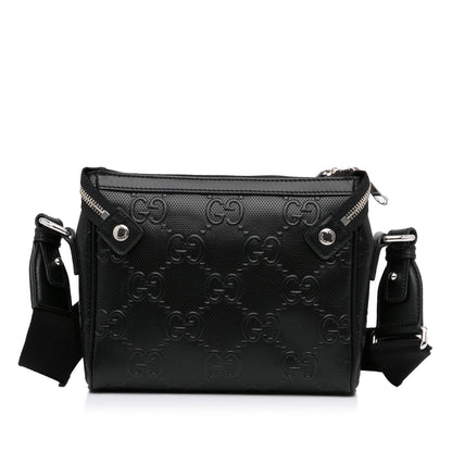 Gucci GG Crossbody Bag Black Embossed Leather