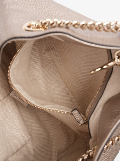 Gucci Soho Chain Tote Golden Beige Calfskin Leather Medium
