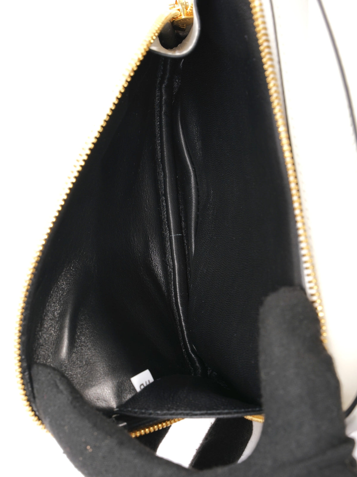 Prada Branded Pouch White Calfskin Leather Mini