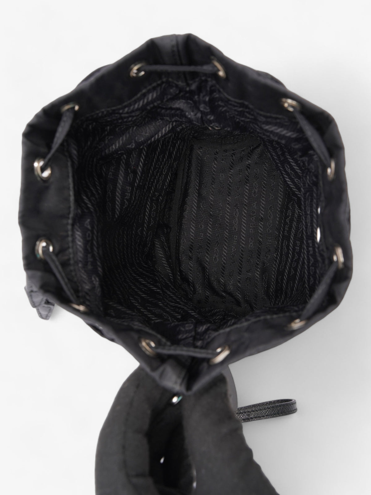 Prada Drawstring Pouch Black Re Nylon