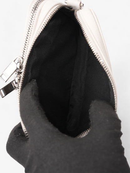 Christian Dior Double Zipped Messenger  Cream Leather