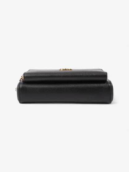 Christian Dior Caro Double Pouch Bag Black Leather