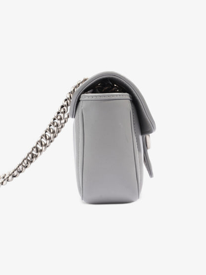 Gucci GG Marmont Flap Grey Matelasse Leather Mini