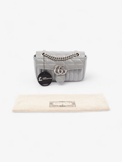 Gucci GG Marmont Flap Grey Matelasse Leather Mini