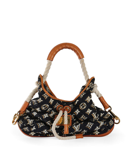 LOUIS VUITTON Navy Blue Monogram Nylon Limited Edition Bulles MM Bag