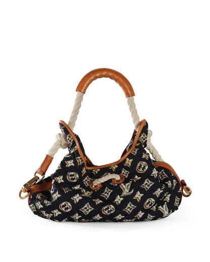LOUIS VUITTON Navy Blue Monogram Nylon Limited Edition Bulles MM Bag