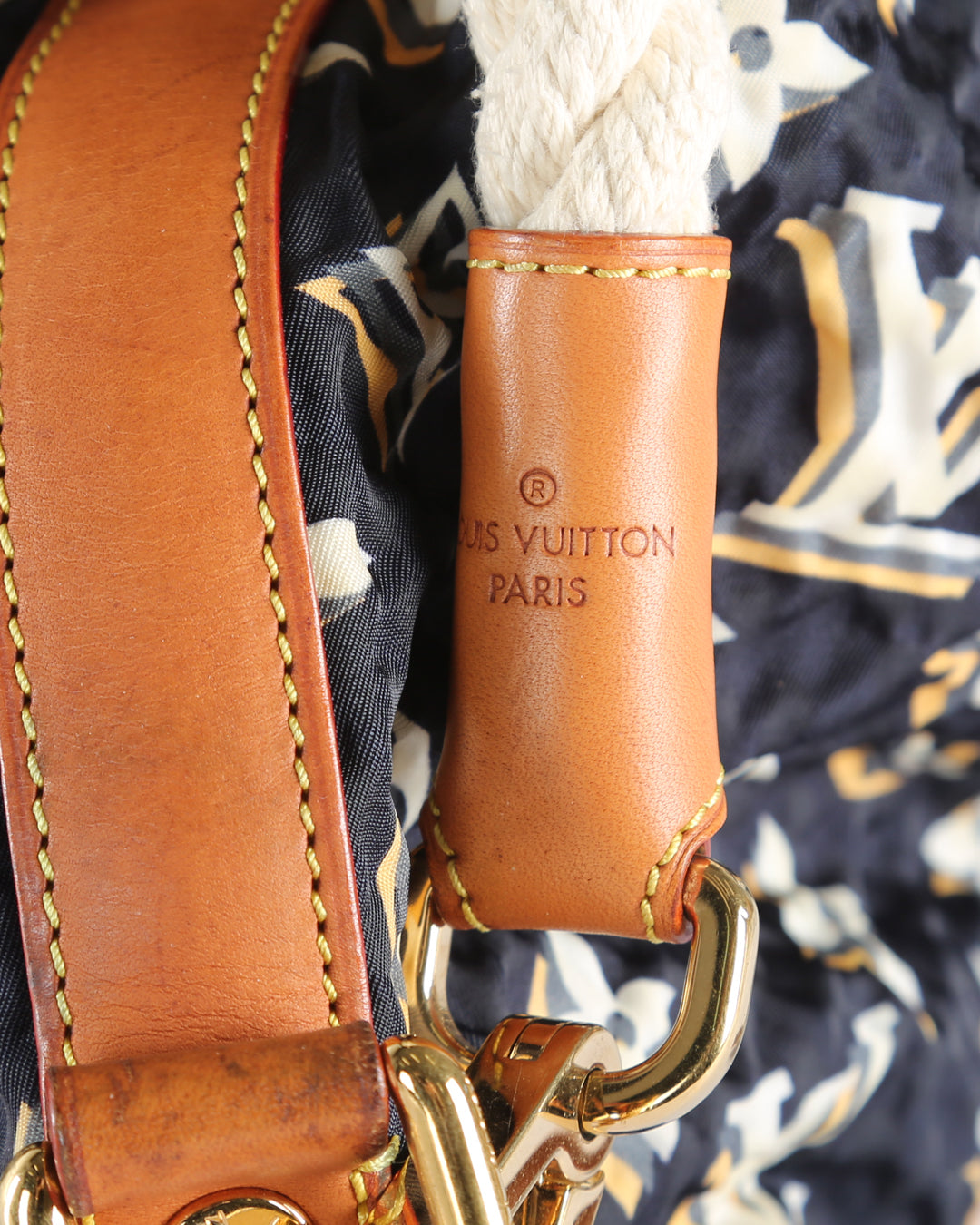 LOUIS VUITTON Navy Blue Monogram Nylon Limited Edition Bulles MM Bag