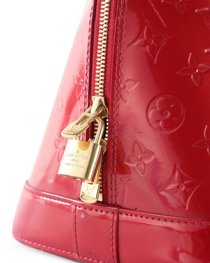 LOUIS VUITTON Red Patent Leather Alma GM Bag