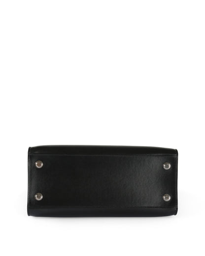 LOUIS VUITTON Black & Blue Calfskin Leather City Steamer MM Bag