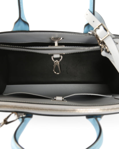 LOUIS VUITTON Black & Blue Calfskin Leather City Steamer MM Bag