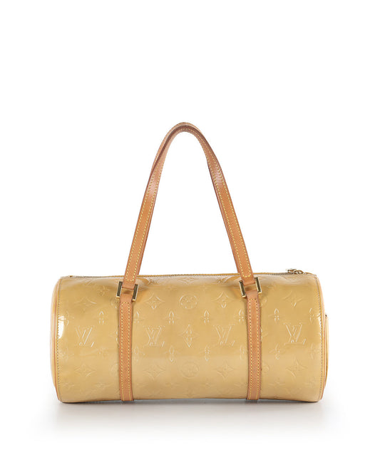 LOUIS VUITTON Yellow Monogram Vernis Papillon 30 Bedford Vintage Bag