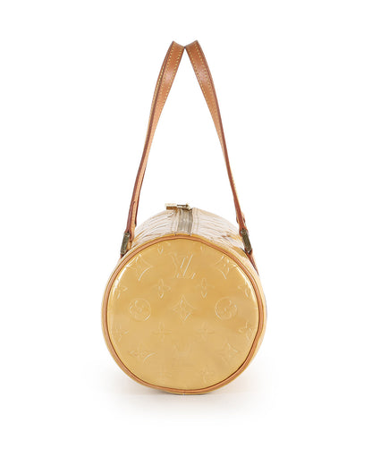 LOUIS VUITTON Yellow Monogram Vernis Papillon 30 Bedford Vintage Bag