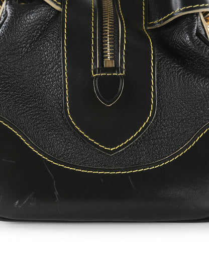 LOUIS VUITTON Black Suhali Leather Le Radieux Shoulder Bag