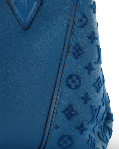 LOUIS VUITTON Blue Leather W GM Bag
