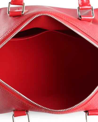 LOUIS VUITTON Red Epi Leather Speedy 35 Handle Bag