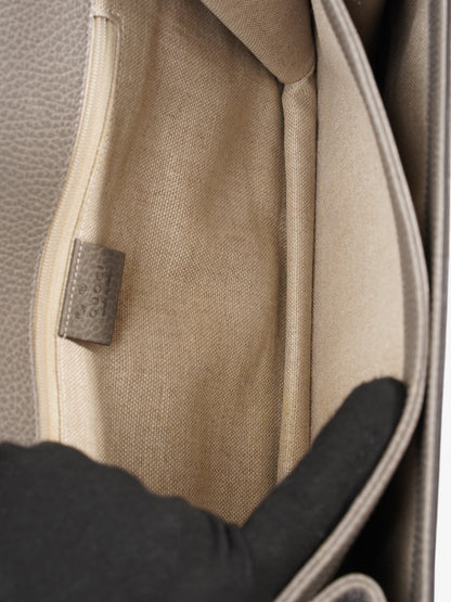 Gucci Interlocking GG Chain Grey Calfskin Leather