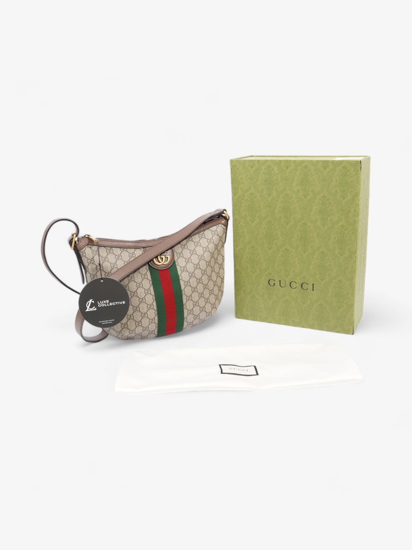 Gucci Ophidia GG Supreme / Green / Red Coated Canvas Small