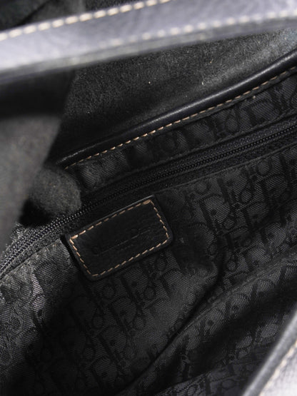 Christian Dior Saddle Bag Black Calfskin Leather