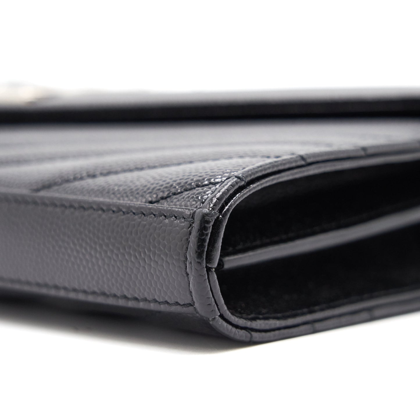Saint Laurent Envelope Chain Wallet Black SHW