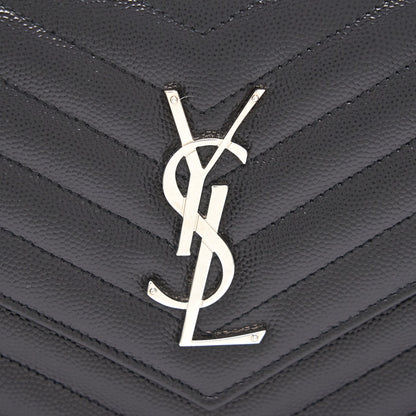 Saint Laurent Envelope Chain Wallet Black SHW