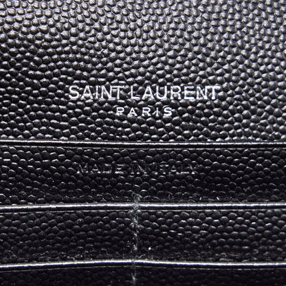Saint Laurent Envelope Chain Wallet Black SHW