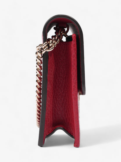 Gucci Interlocking G Flap Chain Wallet Red Leather