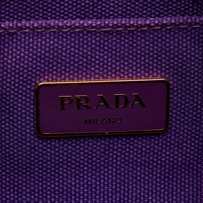 Prada Canapa Logo Handbag Small Purple Canvas