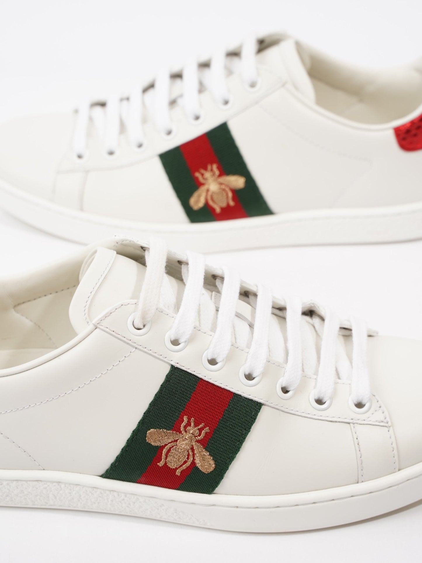 Gucci Bee Ace White / Green / Red Leather EU 37 UK 4