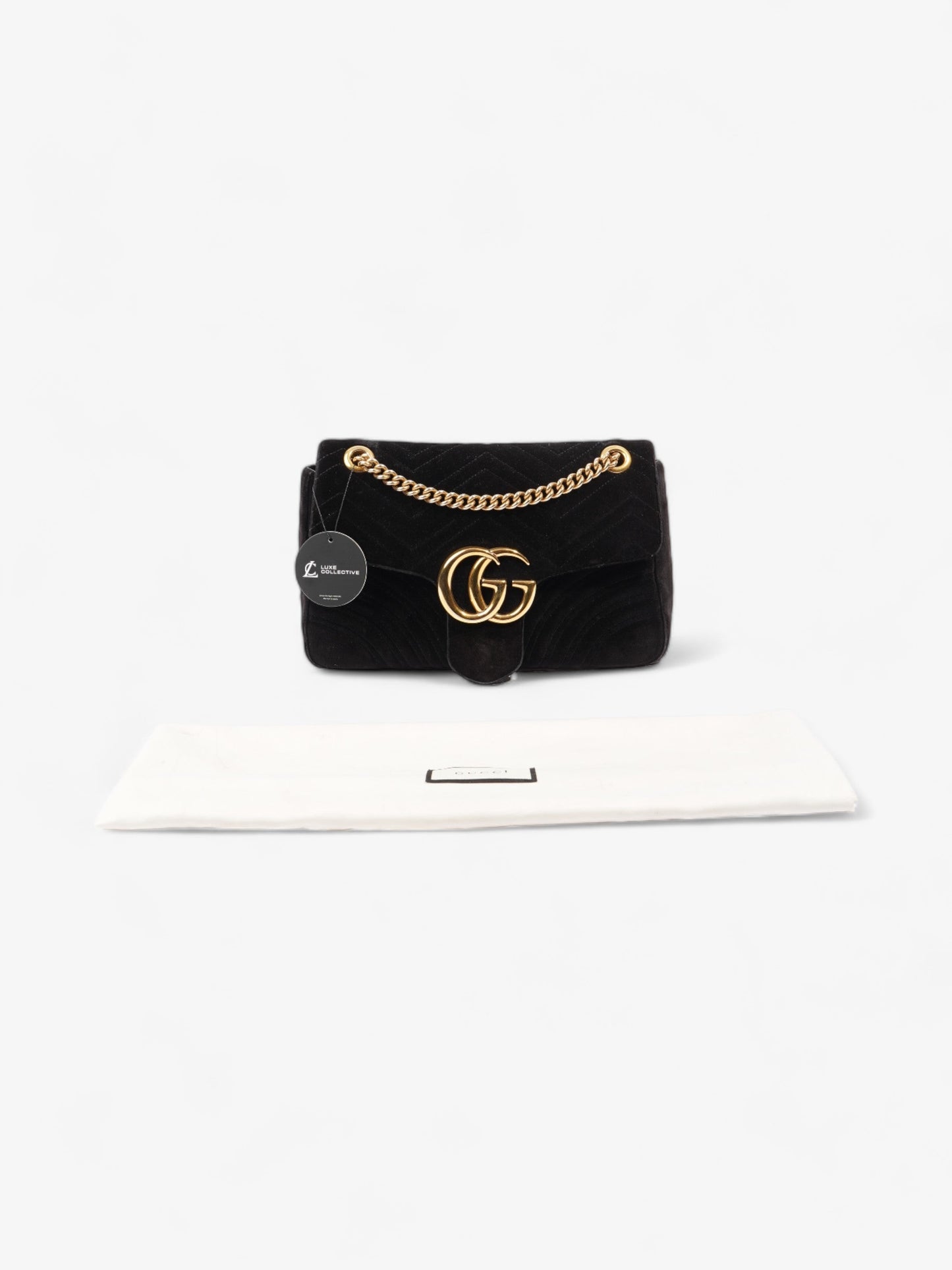 Gucci GG Marmont Flap Black Velvet Medium