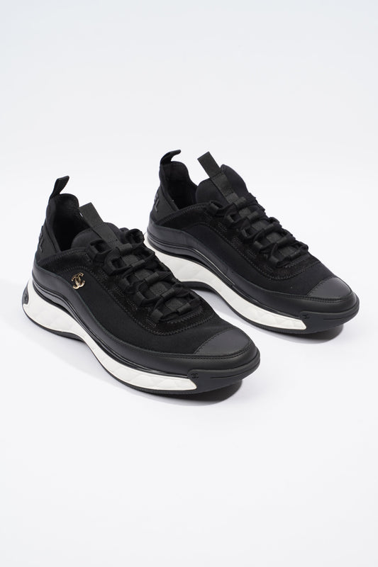 Chanel CC Logo Sneaker Black   White Nylon EU 41 UK 7