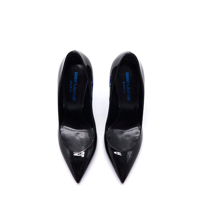 Saint Laurent Paris Black Patent Leather Opyum Pointed Toe Pumps