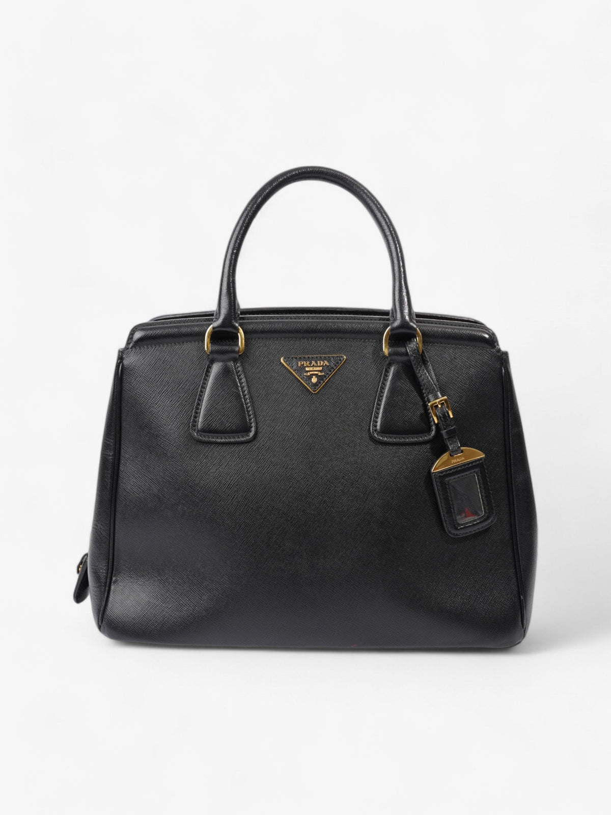 Prada Parabole Shopping Tote Black Saffiano Leather