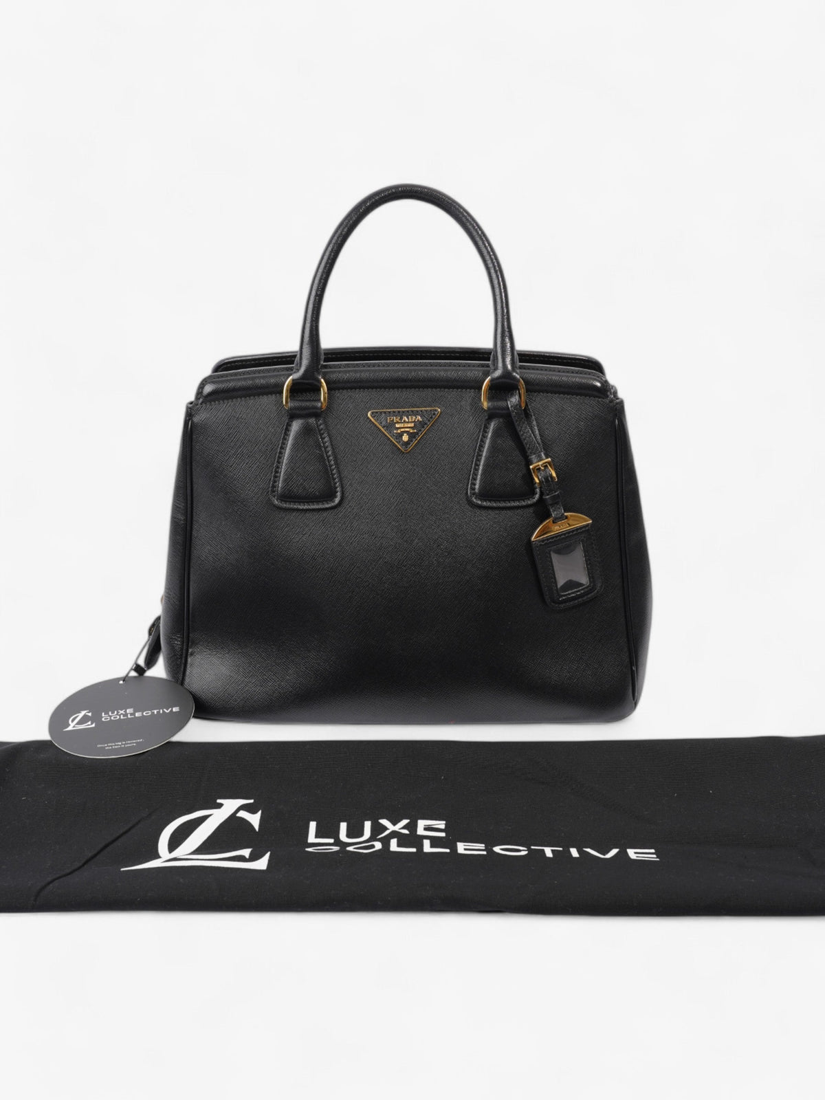 Prada Parabole Shopping Tote Black Saffiano Leather