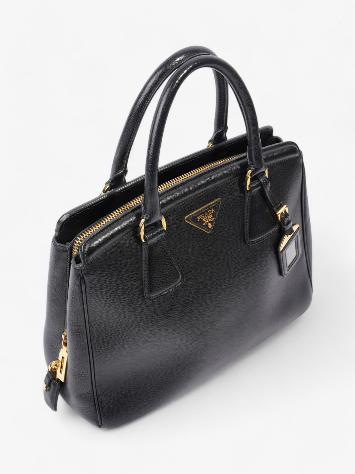 Prada Parabole Shopping Tote Black Saffiano Leather