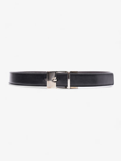 Gucci Square Buckle Belt Black Leather 80cm 32"
