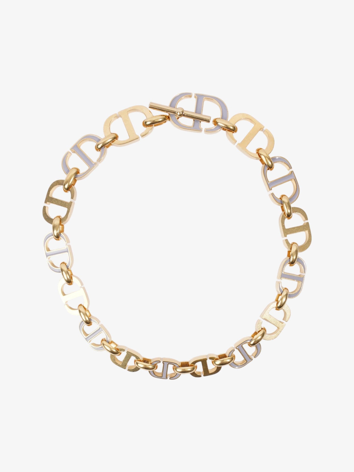 Christian Dior CD Link Chocker Gold / Grey Base Metal