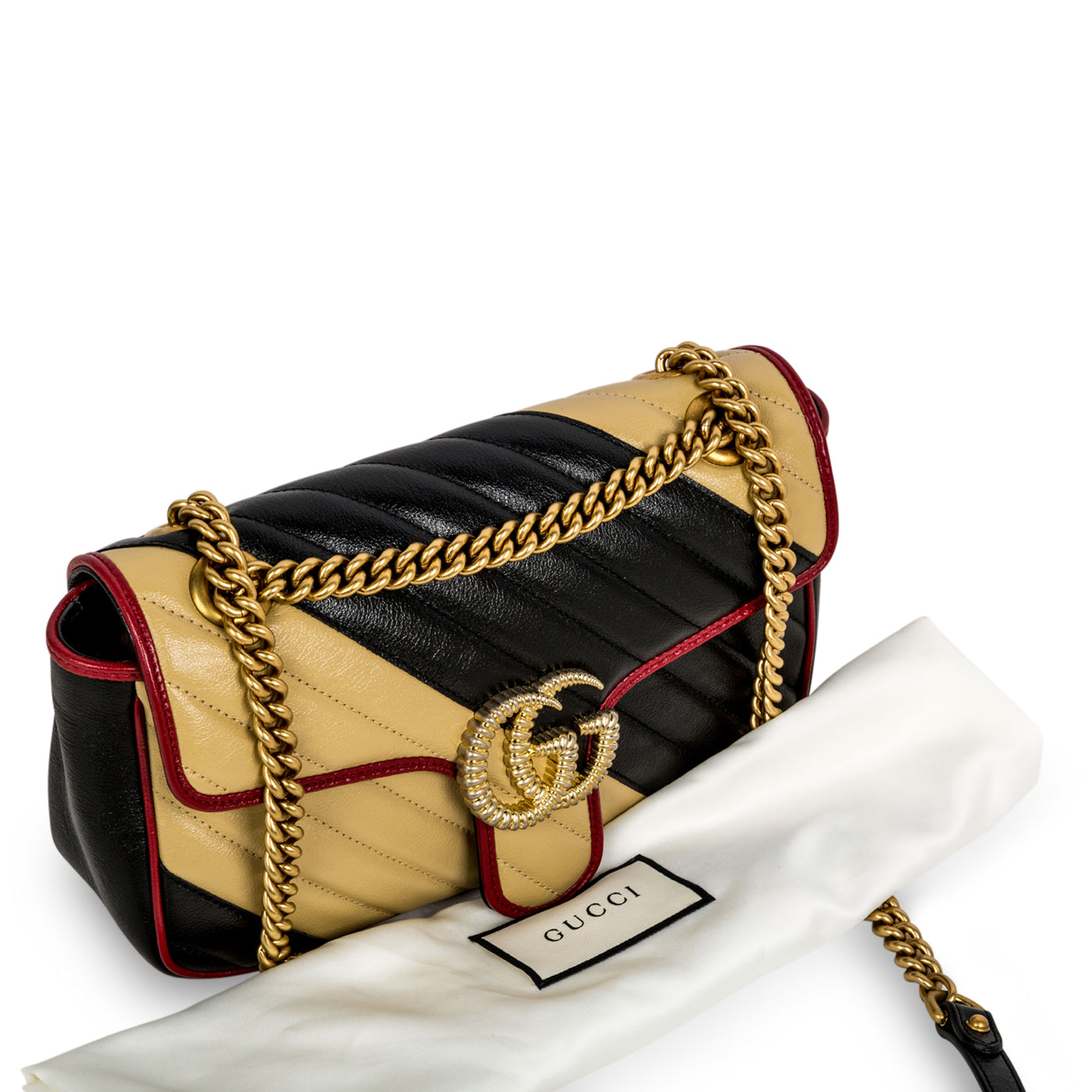 Gucci GG Striped Marmont Bag - Small