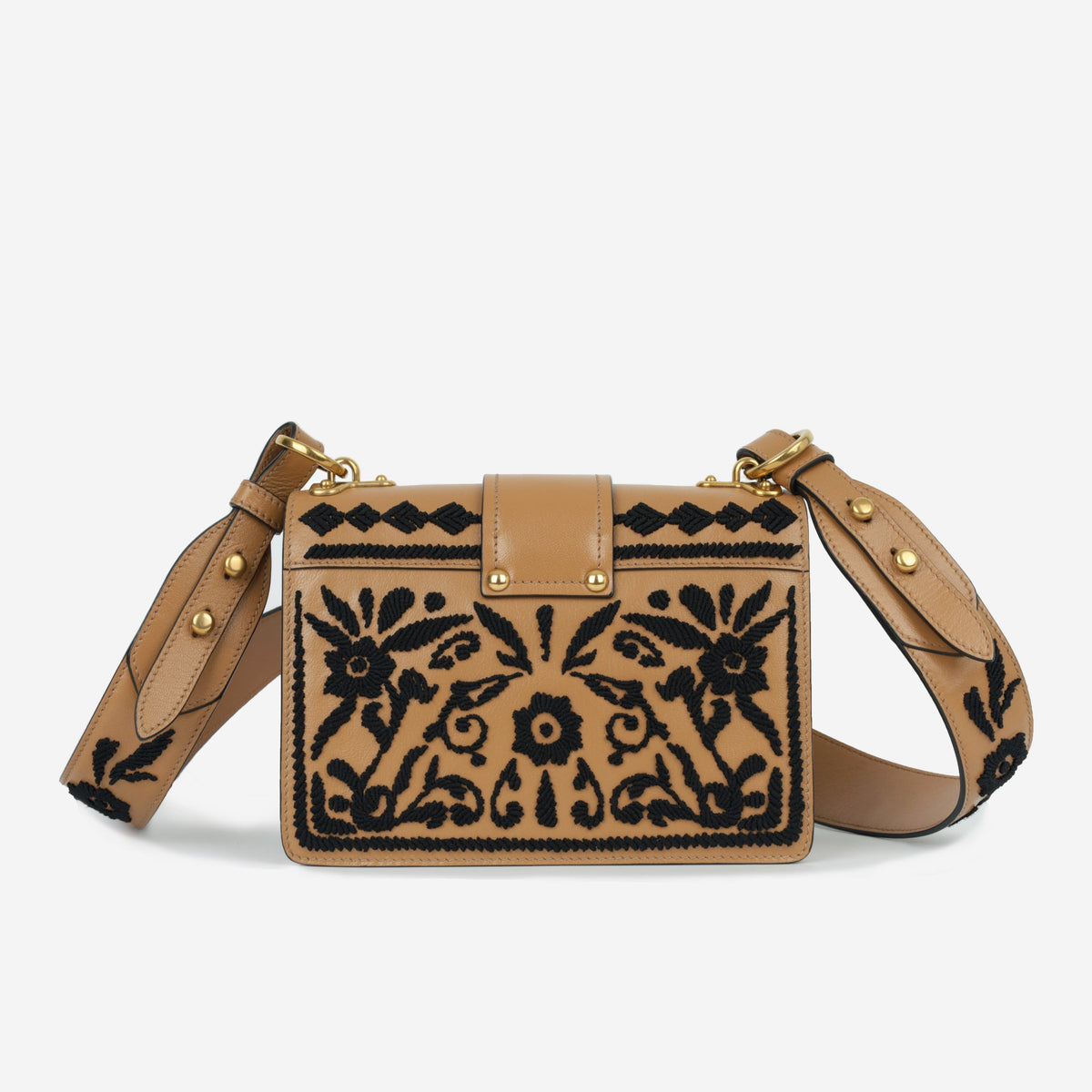 Prada Cahier Embroidered Shoulder Bag