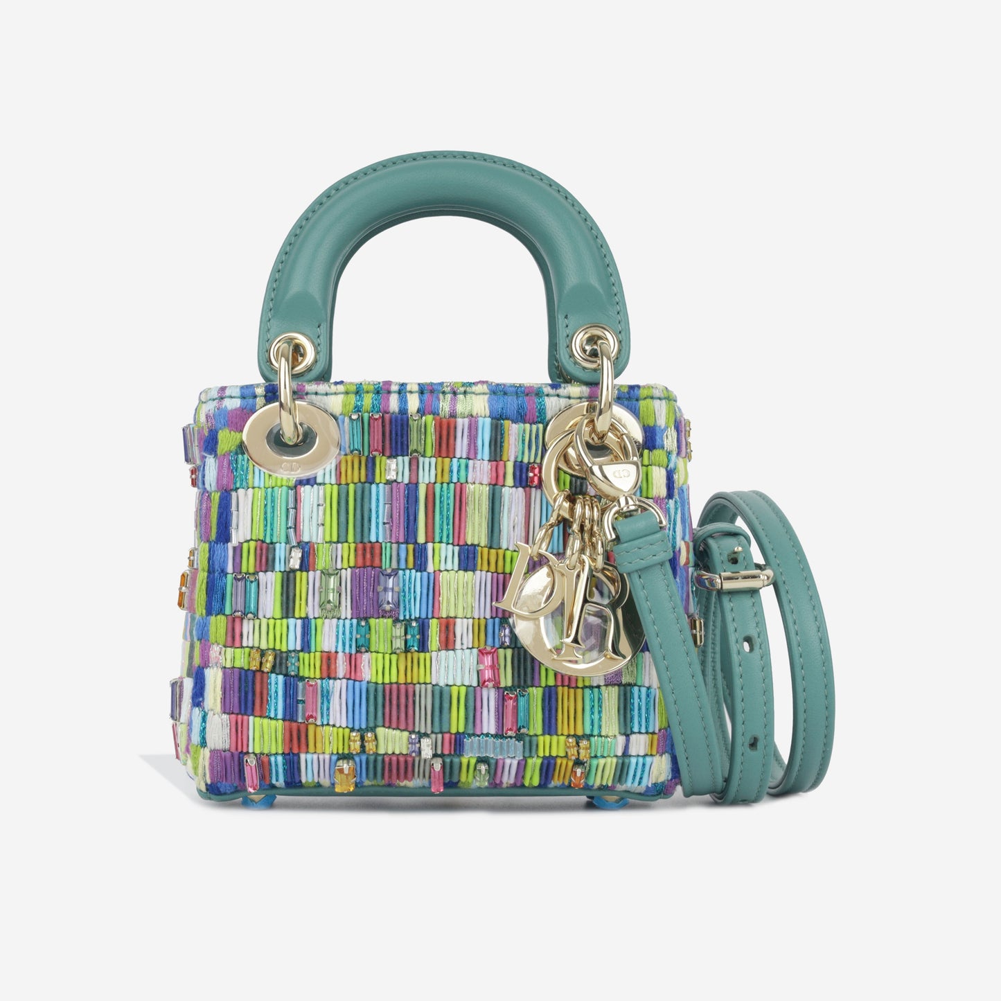 Micro Lady Dior - Minjung Kim Beaded Teal