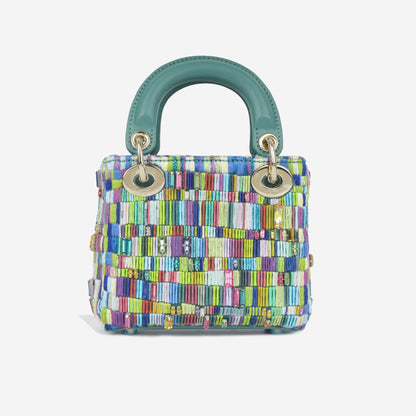 Micro Lady Dior - Minjung Kim Beaded Teal