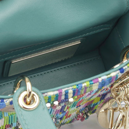 Micro Lady Dior - Minjung Kim Beaded Teal