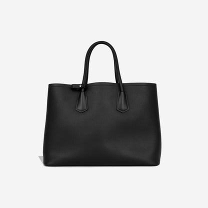 Prada Large Double Tote - Black Matte Calfskin