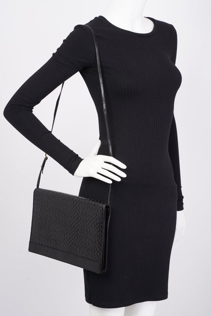 Fendi Clutch With Strap Black Leather