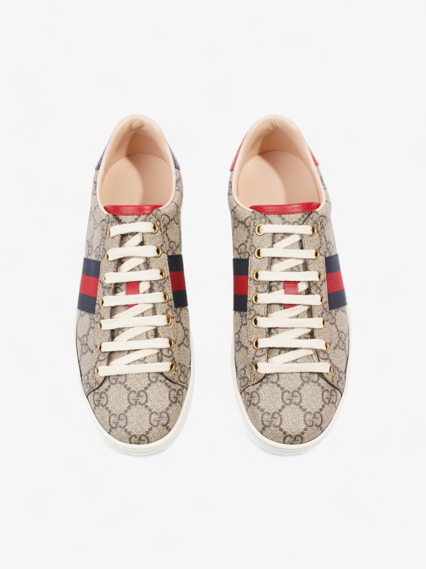 Gucci GG Supreme Ace Beige  / Navy / Red Canvas EU 38 UK 5