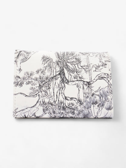 Christian Dior Caro Elephant Wallet Black / White Coated Canvas